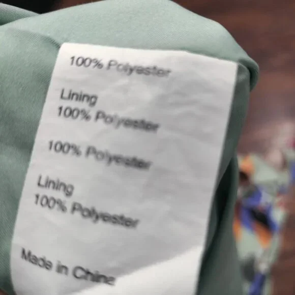 Slate & Willow Geometric Tiered Boho Whimsy Retro A-Line Dress Sage Green US 2 - Picture 13 of 16